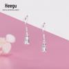 Xigu E0452 S925 brincos de prata feminino romântico rosa brincos pequena flor fresca fosco temperamento gancho