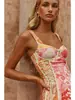 En Stock Transfronterizo Estilo de Comercio Exterior Europeo y Americano Verano 2026 Estilo Dulce Impresión de Posicionamiento Digital Vestido Corto con Lazo en la Cintura 2636