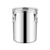 Recipiente de Arroz de Aço Inoxidável para Casa, à Prova de Insetos e Umidade, Pote Selado de Aço Inoxidável 304 de Grau Alimentício, Recipiente para Armazenamento de Vinho, Balde para Armazenamento de Grãos e Alimentos, Balde Selado