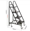 Carrito Silencioso para Libros de Biblioteca, Carrito Pequeño, Escalera para Libros, Carrito Móvil para Libros, Escalera de Tres Peldaños, Carrito para Archivos de Archivo, Carrito de Plataforma Plana