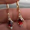 Fuente de Suministro Transfronteriza, Pendientes Más Vendidos de Aliexpress, Pendientes Elegantes Estilo Coreano, Pendientes de Pedrería Multicolor en Forma de Gota