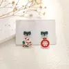 Pendientes navideños de diamantes con dibujos animados, transfronterizos europeos y americanos, pendientes asimétricos de alta gama para mujer, decoraciones navideñas