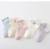 Calcetines de verano para niñas estilo japonés, de malla fina transpirable con dibujos, calcetines lindos para estudiantes, calcetines cortos