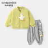 Kaka Panda Bebé Ropa de Principios de Primavera Conjunto de Sudadera para Niños Atuendo de Otoño para Niños Conjunto Casual de Dos Piezas de Moda para Niñas