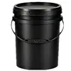 Balde Plástico Redondo com Tampa Selada Espessa 20L 34L Material PP Preto Balde Plástico Estilo Americano Balde para Tinta Química