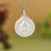Rey Ciervo Dorado Plata Pura Medalla de Plata Lisa Estatua de Riqueza Amarilla Estilo Étnico de Xizang Collar Colgante de Plata Pura Joyería de Plata Nueva Venta al por Mayor
