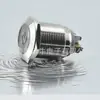 Botón de metal de 19 mm, luz LED estándar de encendido, interruptor de llave de autobloqueo/autorestablecimiento, pie de tornillo, interruptor impermeable