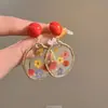 Brincos Flor Dupla Felicidade Vermelhos para Mulheres, Brincos de Tarraxa da Moda Novo Estilo Chinês, Lembrancinhas de Festa de Casamento, Brincos Elegantes Versáteis