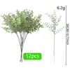 Flor artificial planta verde flor falsa eucalipto adereços de vestido decoração de casa casamento planta de plástico enfeites atacado