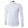 Espacio Nueva Camisa de Manga Larga Color Caramelo para Hombre Color Sólido Simple Casual Corte Ajustado Cuello de Solapa Manga Larga Camisa Top para Hombre