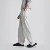 Calça Casual de Perna Larga Bordada com Logo Khmer Yizhi para Homens, Outono, Corte Amplo, Amiga da Pele, Respirável, Versátil para o Dia a Dia, Calça Reta