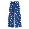Calça de moletom retrô americana com estampa de letras e estrelas para homens e mulheres, calça casual esportiva de perna larga com cordão, cleanfit, moderna para casais