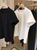 Excelente textura! Muy recomendado, solo necesario en primavera y verano ~ camiseta básica minimalista de calidad con triángulo trasero, holgada y de manga corta