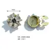 Camisa de Verano con Botones Estilo Coreano Cubierta Decorativa para Botones DIY Flor Diamante Cuadrado Cubierta de Botón Desmontable Base de Cobre