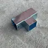 Conector de tubo quadrado para guarda-corpo de aço-zinco, conexão de tubo frontal, cotovelo de duas vias, três vias, sem solda, tubo quadrado 40, cotovelo de 90 graus