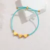 Popular Transfronteiriço Nicho Simples Moda Pulseira de Corda Azul Design Vilão do Amor Pingente Redondo Pulseira de Aço Inoxidável Tendência