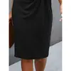 Vestido de mujer de color liso, ajustado, de longitud media, cuello redondo, ropa europea y americana para mujer 2025, sitio independiente de Amazon, transfronterizo