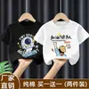 Camiseta de Manga Curta para Meninos 2026 Novo Estilo Mais Vendido Moda de Verão Fresca Camiseta de Meia Manga Pura Algodão Roupas Infantis Top Soltinho