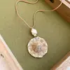 Collar colgante de resina y ratán transfronterizo europeo y americano, cadena para la clavícula de diseño nicho, estilo vintage, accesorio para mujer inspirado en las vacaciones
