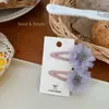 Pinza para el cabello con botón floral de colores nuevo coreano, Pinza linda para flequillo, Pinza lateral, Accesorio para el cabello para niños
