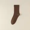 Calcetines de Algodón para Hombre, Antiolor, Calcetines de Media Pantorrilla para Otoño e Invierno, Antibacterianos, Sin Costuras, Calcetines Largos Básicos Versátiles Casuales, Calcetines Sueltos al Tobillo para Hombre al por Mayor