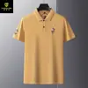 Camiseta Polo de Manga Corta de Malla Piqué de Algodón Puro Clásico Parsonlong para Hombre con Cuello y Camisa Polo Bordada para Hombre