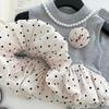 Traje Casual de Verano 2025 para Niñas con Estampado de Corazones, Manchas y Empalmes, sin Mangas y de Pierna de Campana