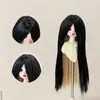 Peluca para muñeca BJD, disponible en tamaños de 3, 4 y 6 pulgadas, con flequillo largo y cabello largo y liso, múltiples combinaciones de colores, adecuada para cosplay y se puede peinar