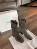 Botines apilados con tacón grueso, suela gruesa, caña ancha para mujer, estilo de Mamá Uva, aumento de altura de 8 cm, corte en V, botines cortos para mujer, botas de montar para otoño e invierno