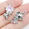 Aretes hechos a mano para armar, collares, colgantes pequeños, forma de corazón de aleación, moño, tulipán, colgantes morados, accesorios de joyería para armar