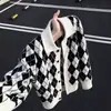 Suéter Cardigan Americano Fair Isle Argyle para Hombre Estilo Perezoso de Otoño Sensación Relajada Tejido Ropa de Abrigo con Solapas para Pareja