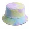 Europeo y Americano ins Nuevo Sombrero de Pescador de Pana Teñido Anudado para Mujer Otoño e Invierno para Exterior Combinación con Todo Doble Cara Sombrero de Cubo Sombrero de Sol de Moda