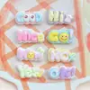 Mini tamaño pequeño Placa Letra Inglesa Bueno Resina Accesorios Funda para Teléfono Celular Zapatos de Cueva Cadena Llavero Accesorios de Joyería