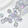 12mm Galvanizado Uv Acrílico Transparente Quadrado Diamante Quadrado Ponta de Diamante DIY Chaveiro Artesanal Adorno para Cabeça Corrente de Celular Acessórios de Joias