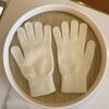Guantes de Punto de Color Sólido Mezclados con Pelo de Conejo para Mujer, Guantes de Invierno a Prueba de Viento para Manos, Cinco Dedos, Guantes Finos para Estudiantes, Equitación