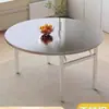 Mesa Redonda Gruesa de Acero Inoxidable, Mesa Plegable para Puestos de Comida, Mesas de Restaurante, Casas de Alquiler, Mesas de Comedor para Hogares Rurales