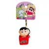 Botão Genuíno Desenho Animado Shin-Chan Som de Peixe de Madeira Chaveiro Pingente de Bolsa Chaveiro de Carro Pequeno Presente Atacado