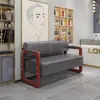 Sofá barbería silla de espera salón ocio tira larga retro madera maciza silla de descanso peluquería belleza uñas silla de espera