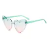 Nuevas Gafas de Sol Unisex con Forma de Corazón Estilo Europeo y Americano Transfronterizas para Mujer, Moda Tiktok, Efecto Adelgazante para Caras Grandes, Gafas de Sol Infantiles de Montura Completa