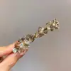 Pinza para el pelo vintage de perlas estilo francés, pinza lateral para flequillo para mujer, accesorio para el pelo de pinza de resorte elegante y sofisticado, adorno para el pelo de línea recta