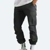 Suministro Especial Transfronterizo Moda Primavera y Otoño Versátil Deportivo Cordón Múltiples Bolsillos Holgado Pierna Recta Pantalones Cargo para Hombre Monopieza Dropshipping