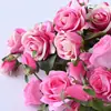 Flor Artificial Rosa de Terciopelo de 5 Cabezas Estilo Francés Ramo de Flores de Seda Ramo de Boda Flor Artificial Decoración del Hogar Adorno Transfronterizo