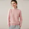 Suéter de Cashmere Espesso e Quente para Mulheres, Redutor de Idade, Amigo da Pele, Gola Alta Meia-Boca, Manga Longa, Novo Estilo Tricotado Outono e Inverno 2025