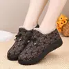 Zapatos de Algodón de Invierno del Viejo Beijing para Mujer Más Terciopelo Cálido para Ancianas Botines de Tobillo Gruesos Antideslizantes para Mamá de Mediana Edad y Anciana Botines de Tobillo