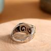 Plata Esterlina S925 Moda Retro Estatua de Buda para Hombre Ágata Dzi Vintage Nicho Versátil Anillo Abierto
