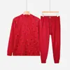 Roupas de outono masculinas calças de outono algodão soltas base outono roupas para idosos gola alta roupa íntima térmica uma geração de cabelo