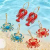 Estilo Europeo y Americano Estilo Vacaciones en la Playa y el Océano Lindos Exagerados Aleación Langosta y Cangrejo Colgante Pendientes Personalizados para Mujeres