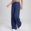 Pantalones de Yoga Juyitang de Cintura Alta con Cordón de Pierna Ancha para Mujer, Sueltos, con Caída, Moldeadores, Deportivos Largos con Bolsillos Laterales