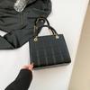 Elegante textura de viajero bolso pequeño femenino 2024 femenino hola nuevo retro versátil ins bandolera cadena pequeño bolso cuadrado