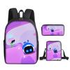 Robô Espacial Astro Bot Mochila Escolar Conjunto de Três Peças Mochila Infantil para Ensino Fundamental Bolsa de Ombro Estojo